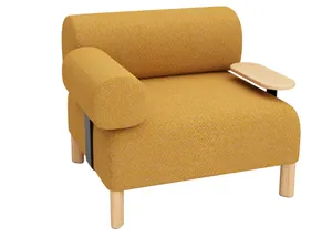 DD Cailloux Fabric Single Seater Breakout Sofa with 1 Armrest & 1 Side Table thumbnail 3