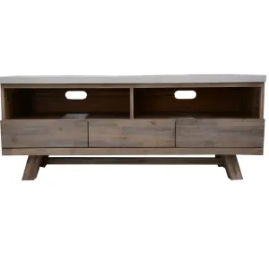 VI Liberty Concrete Top Solid Timber 3 Drawer Entertainment Unit thumbnail 1