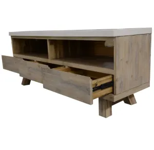 VI Liberty Concrete Top Solid Timber 3 Drawer Entertainment Unit thumbnail 3