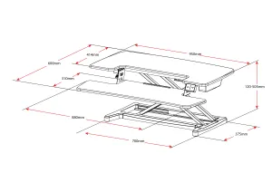 RL Rapid Flux Sit and Stand Height Adjustable Desk Riser thumbnail 3