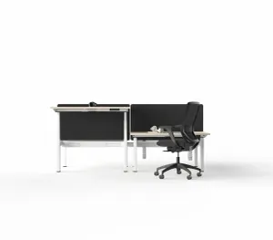 OL Klass Electric Height Adjustable Share Desk - Oak Ravine Top Black Fame thumbnail 9
