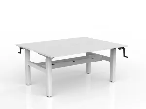 OL Agile Winder Height Adjustable Shared Desk – White Top with White Frame thumbnail 11