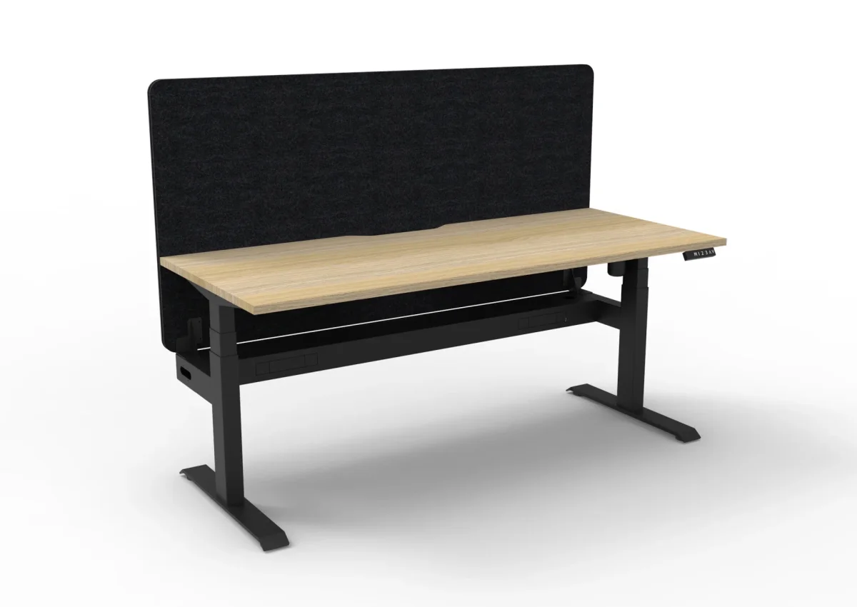 RL Boost Light Motorized Height Adjustable Workstation with Black Eco Panel Screen