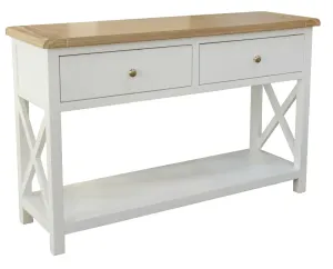 VI Shellwood Solid Timber 2 Drawer Console Table thumbnail 2