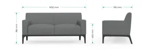 OL Cedar PU Leather Upholstered 2 Seater Breakout Lounge thumbnail 3