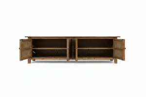MF Recycled Timber Parquetry Style 4 Door TV Unit thumbnail 4