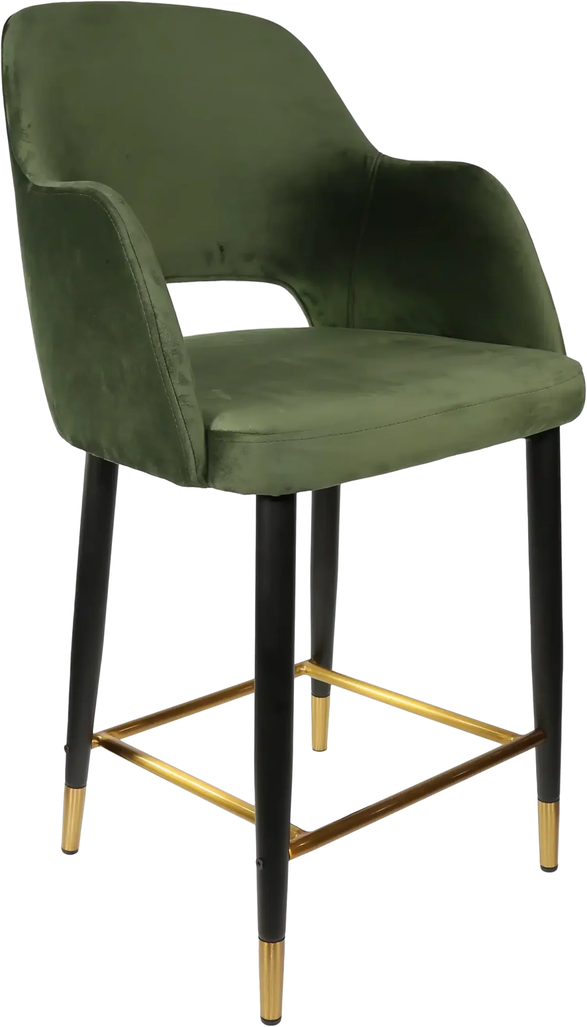 FL Sorbet Velvet Upholstered Metal Leg Hospitality Counter Stool