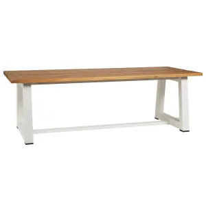 SH Catherine Aluminium Base Timber Top Outdoor Dining Table - White thumbnail 1