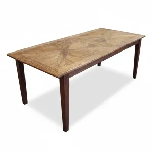 MF Parquetry Recycled Elm Timber Dining Table thumbnail 1