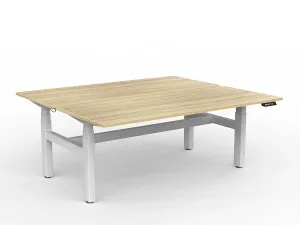 OL Agile Motion+ Electric Height Adjustable Shared Desk – Oak Top White Frame thumbnail 17