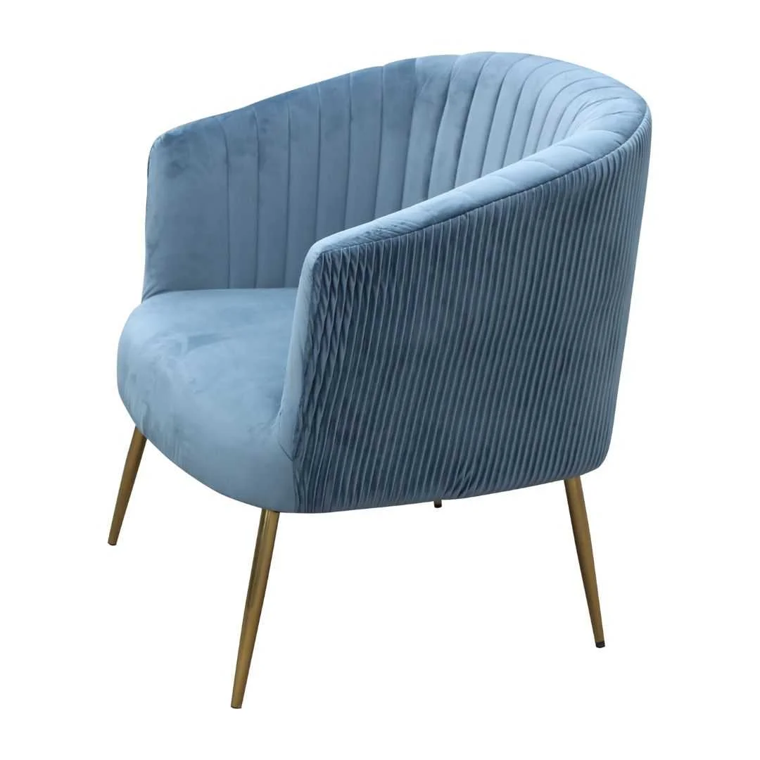 BT Perla Velvet Upholstered Fluted Back Armchair