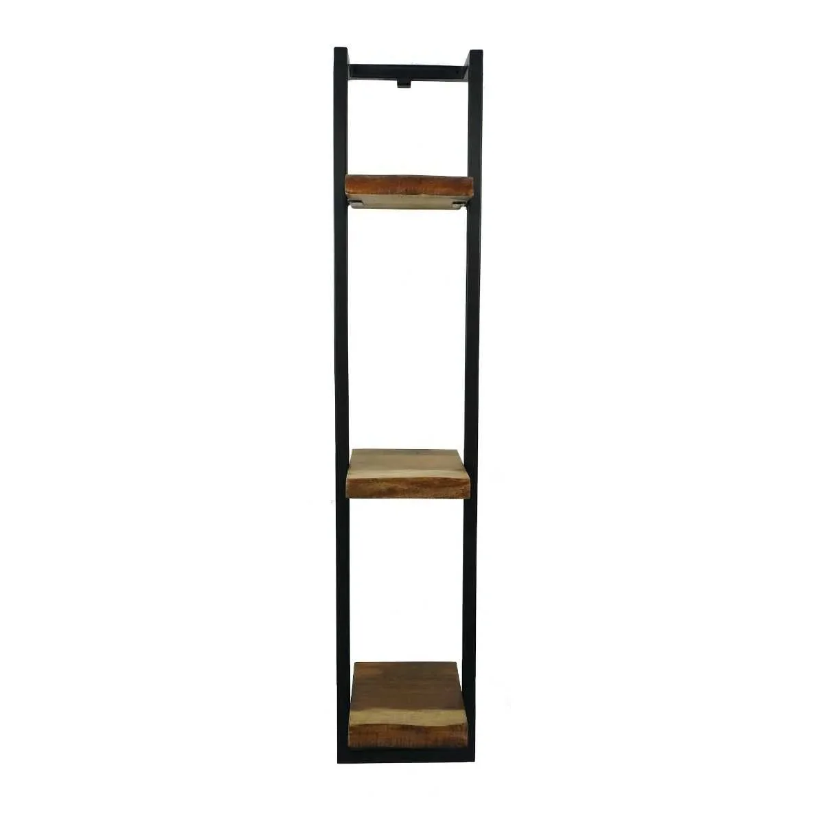 CR Live Edge Solid Timber Metal Frame 3 Tier Shelf