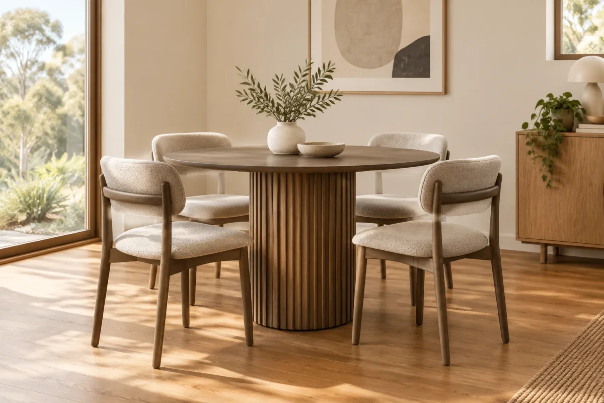 MD Hobart Solid Timber Round Dining Table