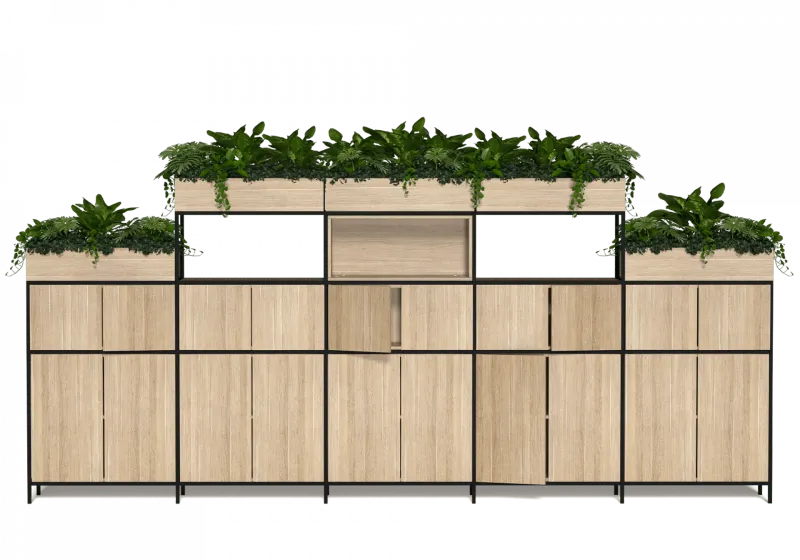 OL Rhodes 20 Door 5 Bay Welded Storage with 15 Planter Box