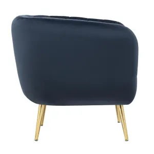 VI Cecil Velvet Upholstered Fluted Back Armchair thumbnail 3