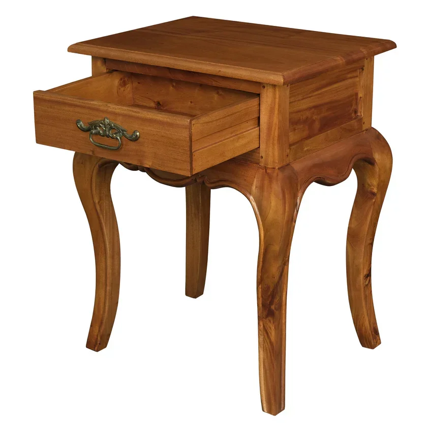 CT French Provincial Solid Timber 1 Drawer Lamp Table