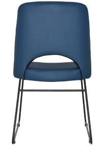 EZ Albury Black Metal Sled Base Upholstered Hospitality Dining Chair thumbnail 7