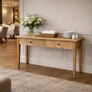 MF Queens Solid Timber Parquetry Top Hall Table with Drawers thumbnail 3