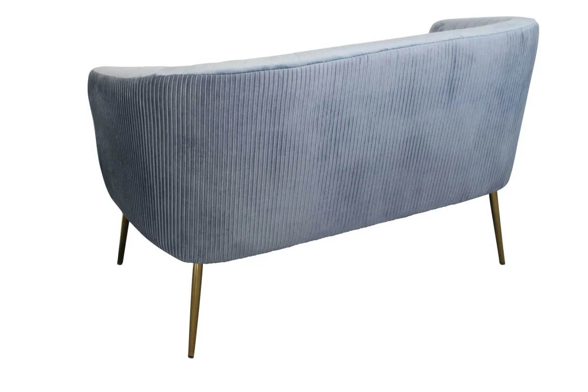 BT Perla Velvet Upholstered Fluted Back 2 Seater Armchair