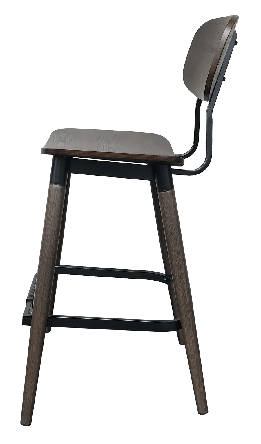 EZ STOOL VINTAGE METAL BLACK - WALNUT