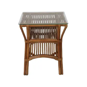 CR Atrium Rattan Side Table with Glass Top thumbnail 2