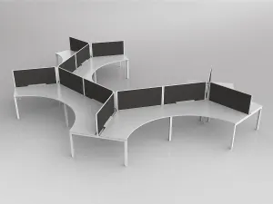 OL Axis 12 User 120° Workstation with Screen - Breathe Fabric thumbnail 14
