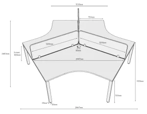 RL Infinity 120 Degree Profile Leg 3 User Workstation with Eco Panel Screen thumbnail 3