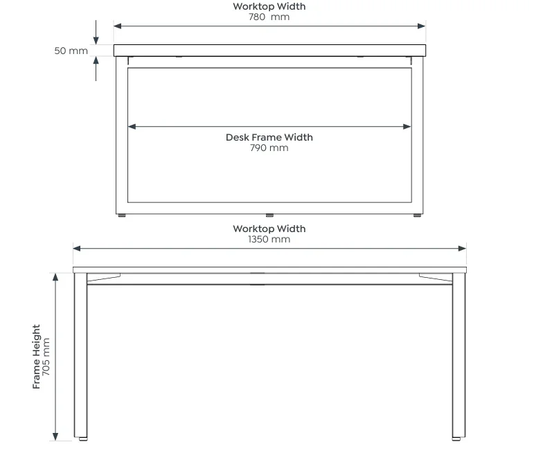 OL Anvil 2-User Double Sided Workspace – Oak Top with White Frame
