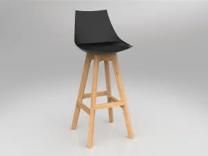 OL Luna Black Barstool with Oak Timber Legs thumbnail 9