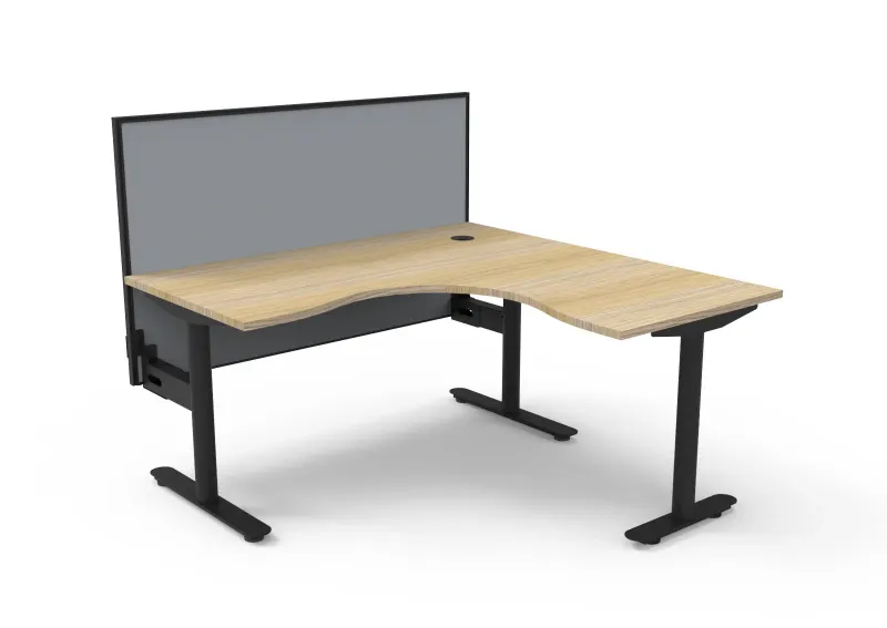 RL Halo Static Corner Workstation with Aluminium Framed Screen
