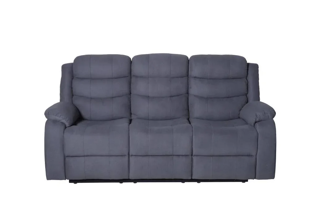 VI Apollo 3 Seater Fabric Recliner Lounge with 2 Single Recliners