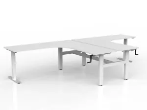 OL Agile Winder Height Adjusting 90° Shared Workstation - White Top White Frame thumbnail 4