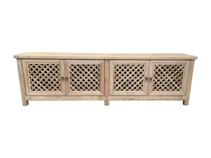 MF Raffles Recycled Timber Lattice 4 Door TV Unit thumbnail 1