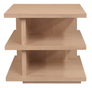 CT Hudson Solid Mindi Timber Square Side Table with Shelves thumbnail 6