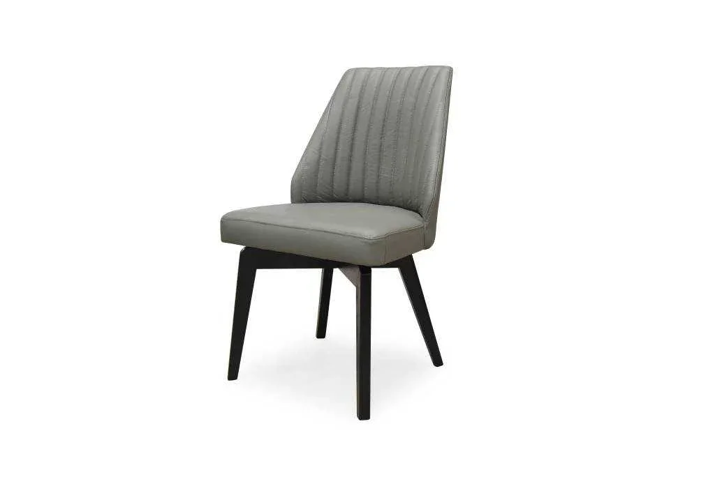 VI Roma Leather Upholstered Timber Leg Dining Chair