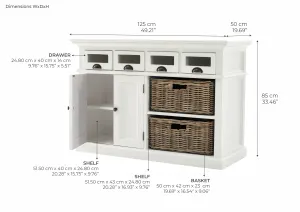 NS Halifax Solid Timber 2 Door 4 Drawer Kitchen Buffet thumbnail 3