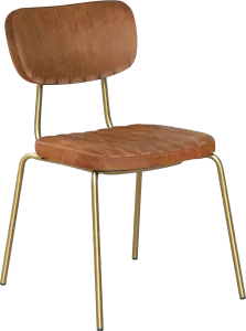 FL Tiramisu Premium Vinyl Upholstered Brass Frame Function Chair thumbnail 1