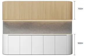 DD Maye 5 Door Curved Base and Overhead Cupboards thumbnail 3