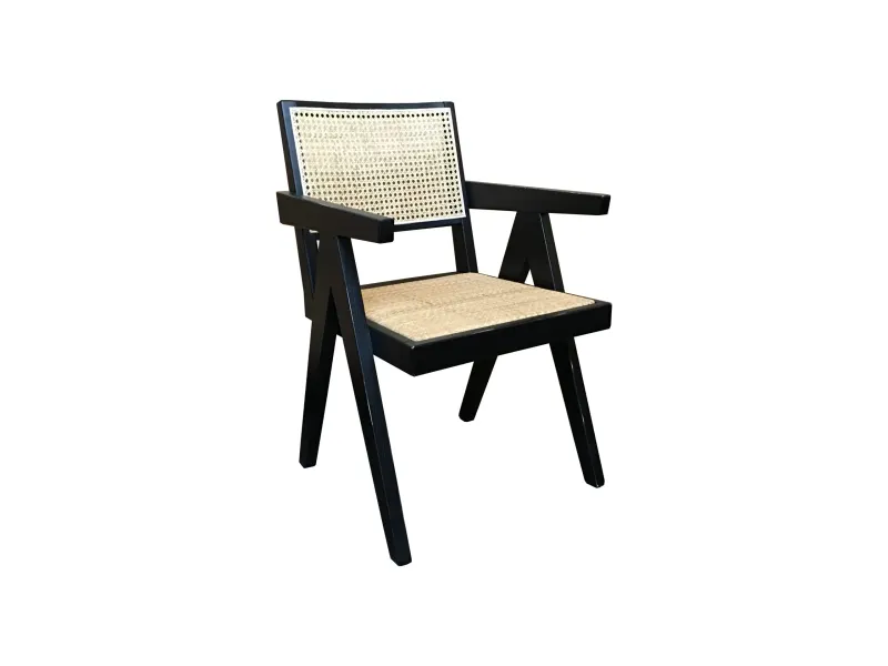 MF Pier Solid Timber Frame with Rattan Armchair
