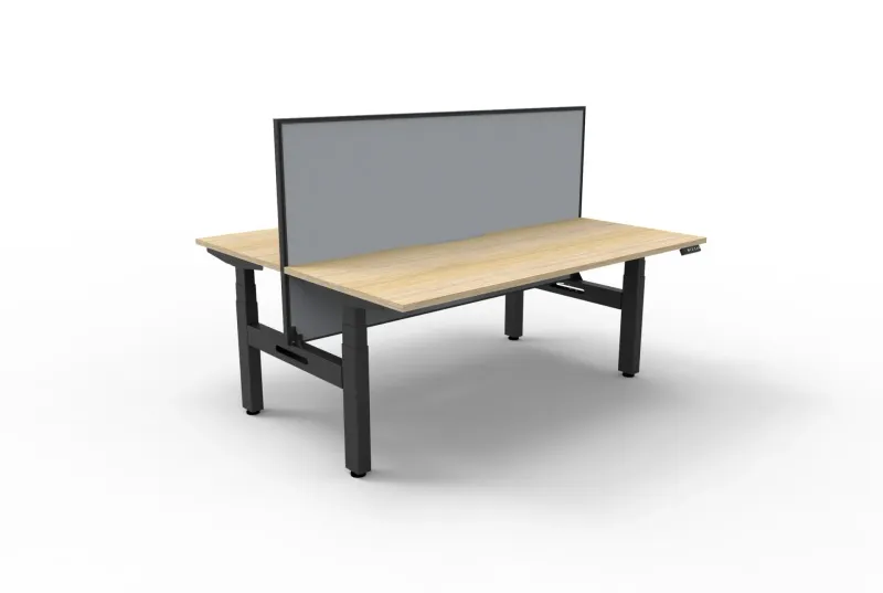 RL Boost+ Height Adjustable 2 User Back to Back Workstation with SHUSH30 Screen