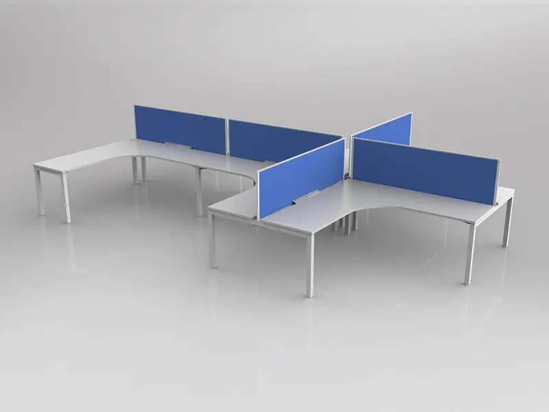 OL Axis 6 User L Shape 90° Workstation with Screen - Breathe Fabric