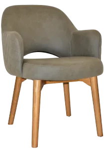 EZ Albury Solid Timber Oak Stained Upholstered Hospitality Dining Armchair thumbnail 20