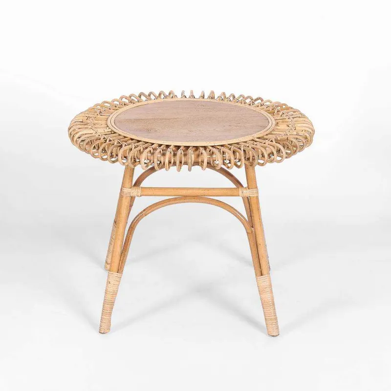 VI Kendall Rattan Round Side Table