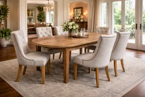 MF Villa Tapered Leg Recycled Elm Timber Dining Table thumbnail 6