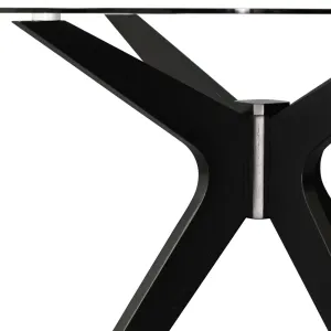 VI Tribeca Glass Top Timber Legs Round Dining Table thumbnail 5