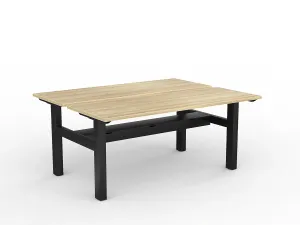 OL Agile Fixed Height Shared Desk – Oak Top with Black Frame thumbnail 16