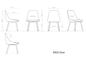 RL Eros PU Leather Upholstered Black Metal Base Breakout Chair thumbnail 3