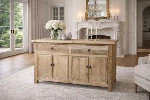 MF Brussels Recycled Elm Timber 2 Drawer 4 Door Sideboard thumbnail 2