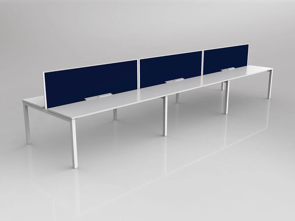 OL Axis 6 User Double Sided Workstation with Screen - Breathe Fabric