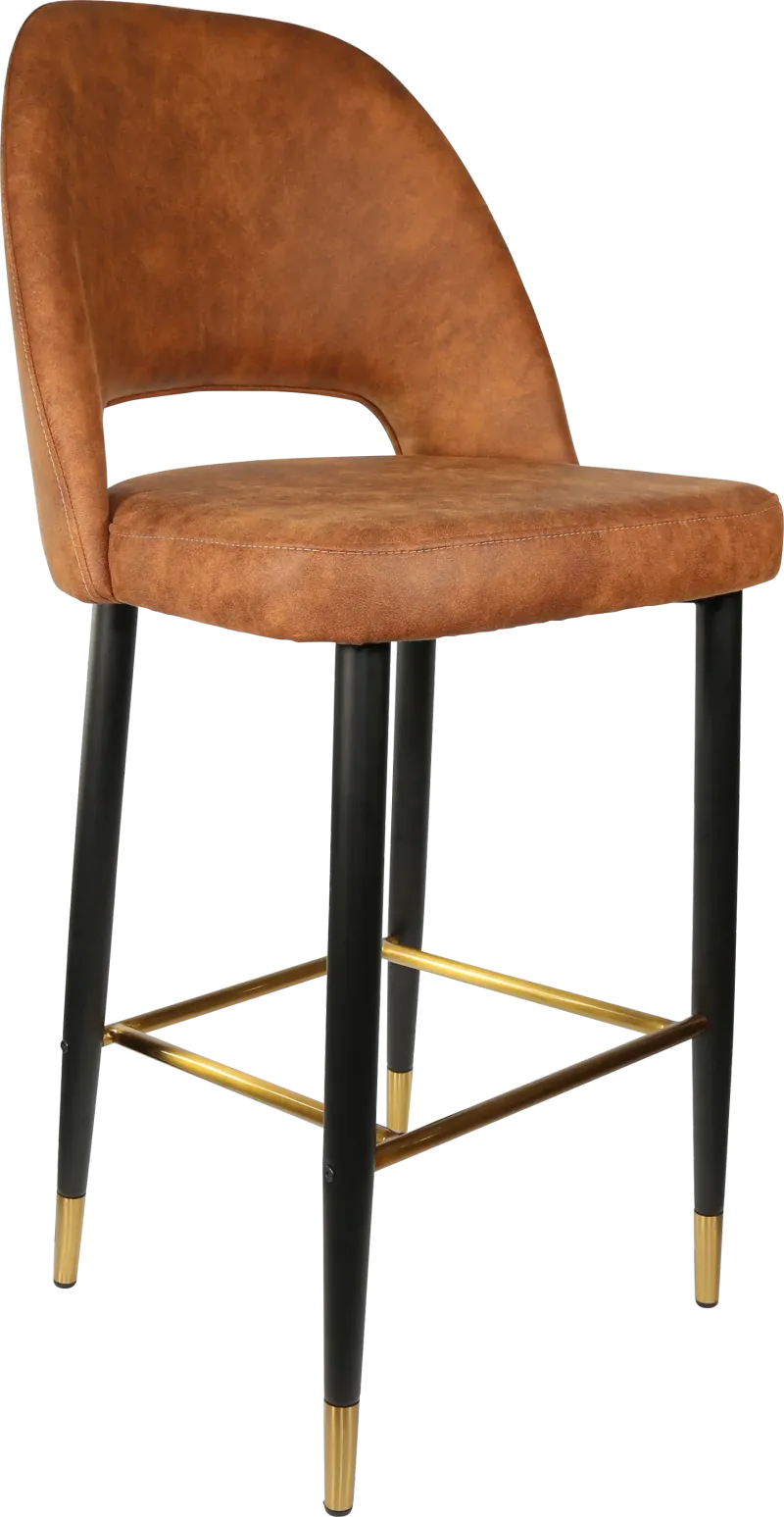 FL Semifreddo Premium Vinyl Upholstered Metal Leg Bar Stool